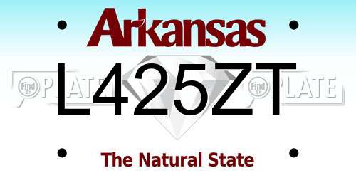 L425ZT Arkansas License Plate