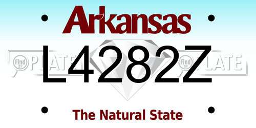 L4282Z Arkansas License Plate