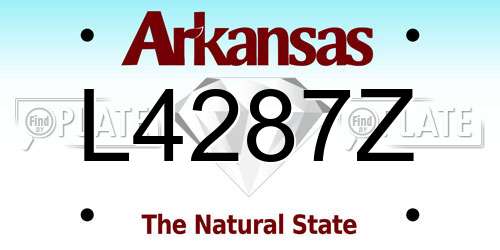 L4287Z Arkansas License Plate