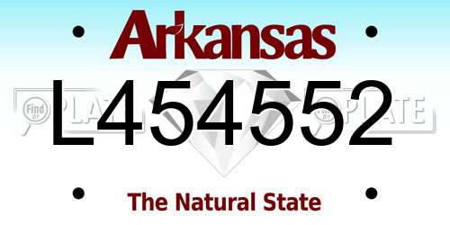 L454552 Arkansas License Plate