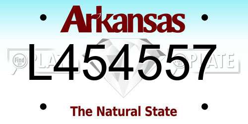 L454557 Arkansas License Plate
