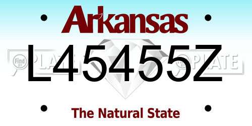 L45455Z Arkansas License Plate