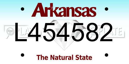 L454582 Arkansas License Plate