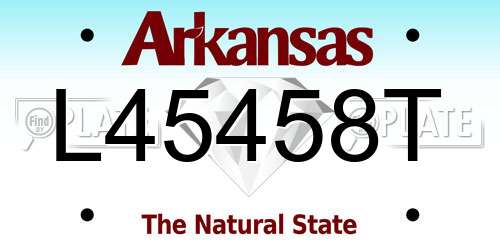 L45458T Arkansas License Plate