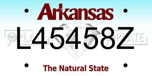 L45458Z Arkansas License Plate