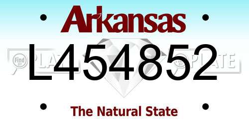 L454852 Arkansas License Plate
