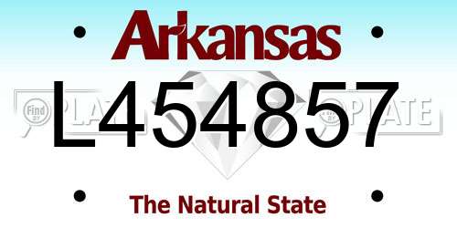L454857 Arkansas License Plate