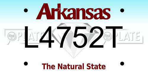 L4752T Arkansas License Plate
