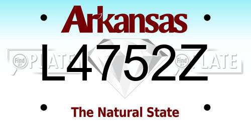 L4752Z Arkansas License Plate