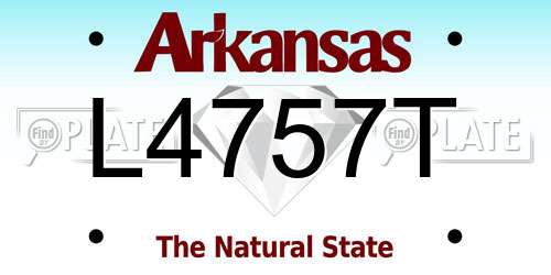 L4757T Arkansas License Plate