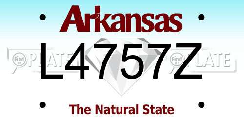 L4757Z Arkansas License Plate