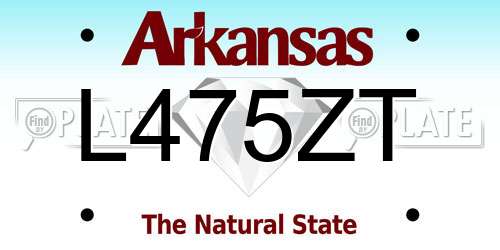 L475ZT Arkansas License Plate