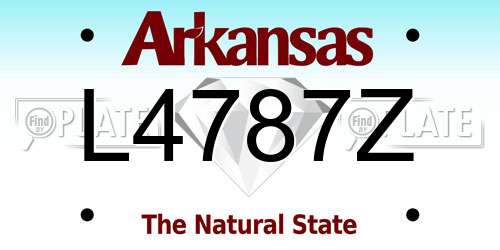 L4787Z Arkansas License Plate
