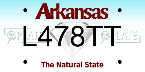 L478TT Arkansas License Plate