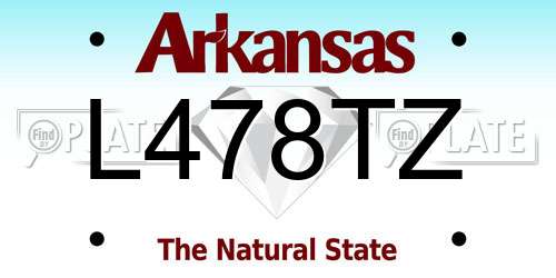 L478TZ Arkansas License Plate