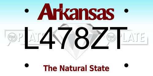 L478ZT Arkansas License Plate