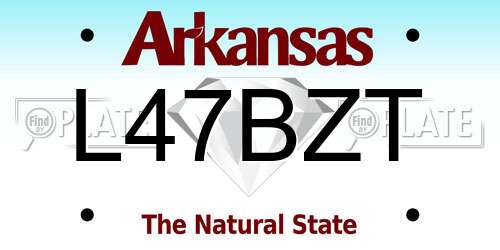 L47BZT Arkansas License Plate