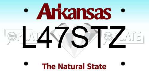 L47STZ Arkansas License Plate