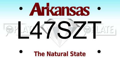 L47SZT Arkansas License Plate