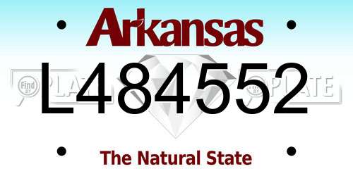L484552 Arkansas License Plate