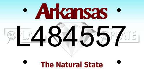L484557 Arkansas License Plate