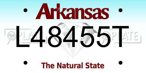 L48455T Arkansas License Plate