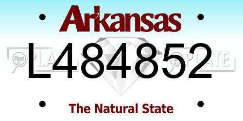L484852 Arkansas License Plate