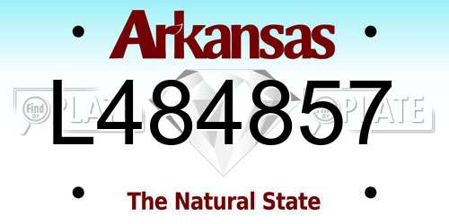 L484857 Arkansas License Plate