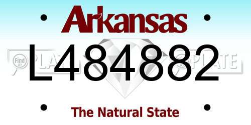 L484882 Arkansas License Plate
