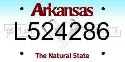 L524286 Arkansas License Plate