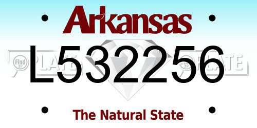 L532256 Arkansas License Plate