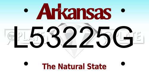 L53225G Arkansas License Plate