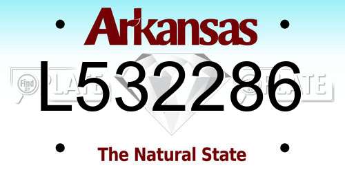 L532286 Arkansas License Plate
