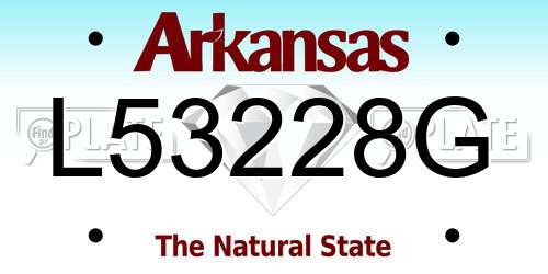 L53228G Arkansas License Plate
