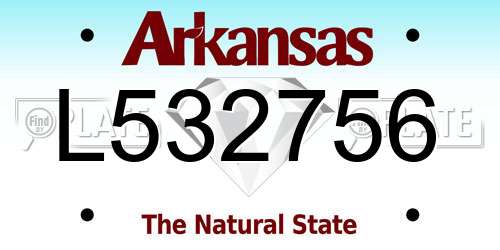 L532756 Arkansas License Plate