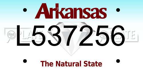 L537256 Arkansas License Plate