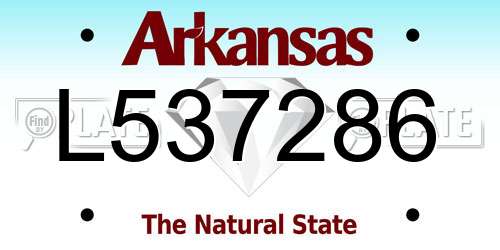 L537286 Arkansas License Plate