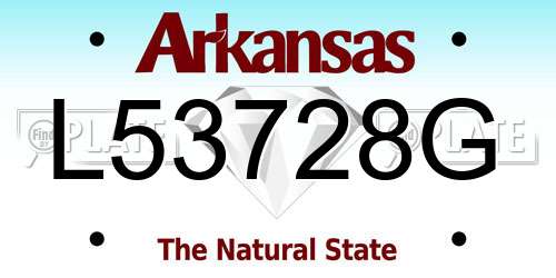 L53728G Arkansas License Plate