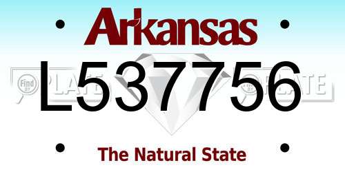 L537756 Arkansas License Plate