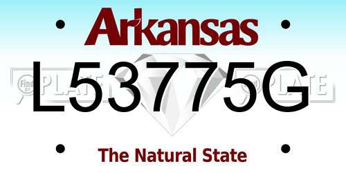 L53775G Arkansas License Plate