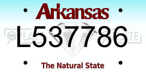 L537786 Arkansas License Plate