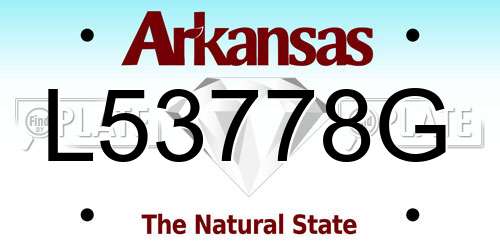 L53778G Arkansas License Plate
