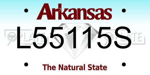 L55115S Arkansas License Plate