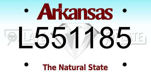 L551185 Arkansas License Plate