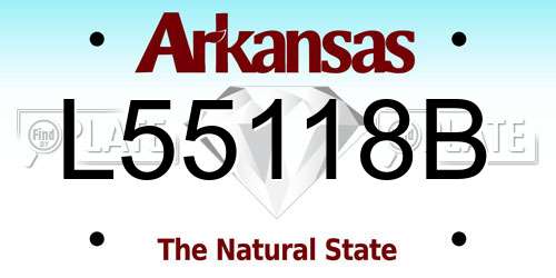 L55118B Arkansas License Plate