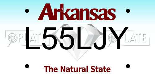 L55LJY Arkansas License Plate