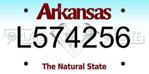 L574256 Arkansas License Plate