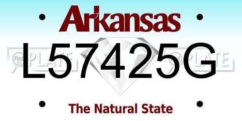 L57425G Arkansas License Plate