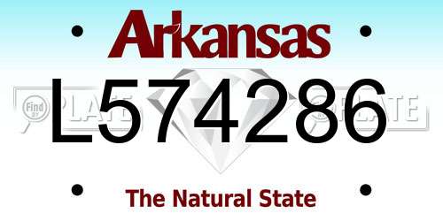 L574286 Arkansas License Plate