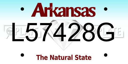 L57428G Arkansas License Plate